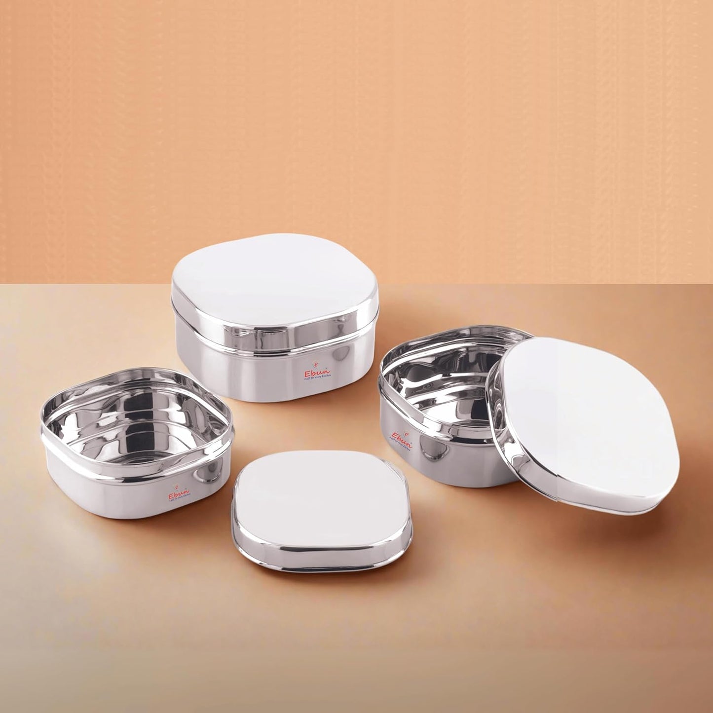 Ebun Mirror Polish Stainless Steel Chocolate Dabba