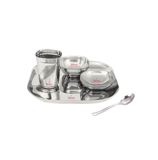 Ebun Stainless Steel Hand Hammered Baby Dinner Set - 5 Pieces (Pack of 1)