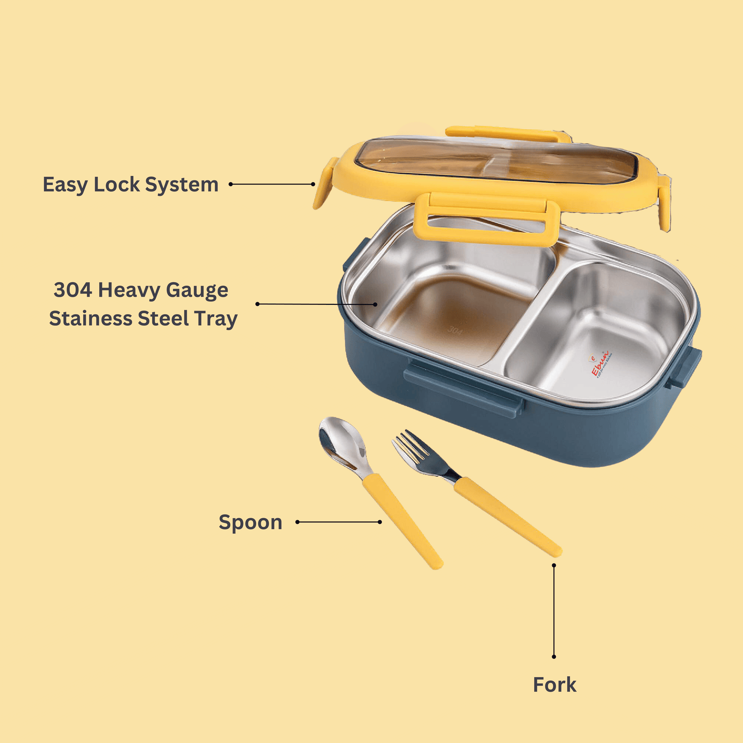 Stainless Steel Lunch Box for Kids for School - 850 Ml
