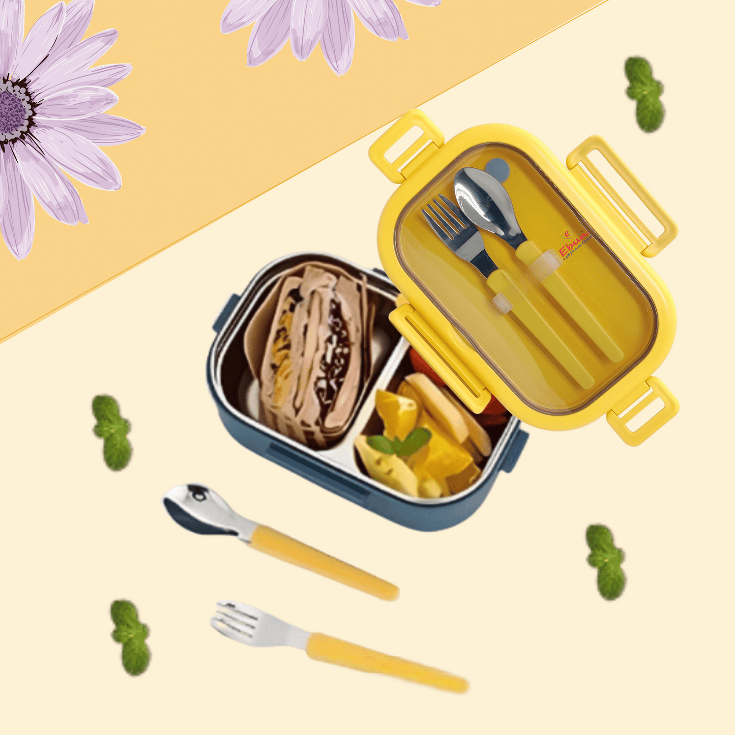Stainless Steel Lunch Box for Kids for School - 850 Ml
