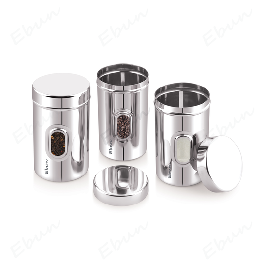 Ebun Stainless Steel See Through Containers 500 Gms Capacity