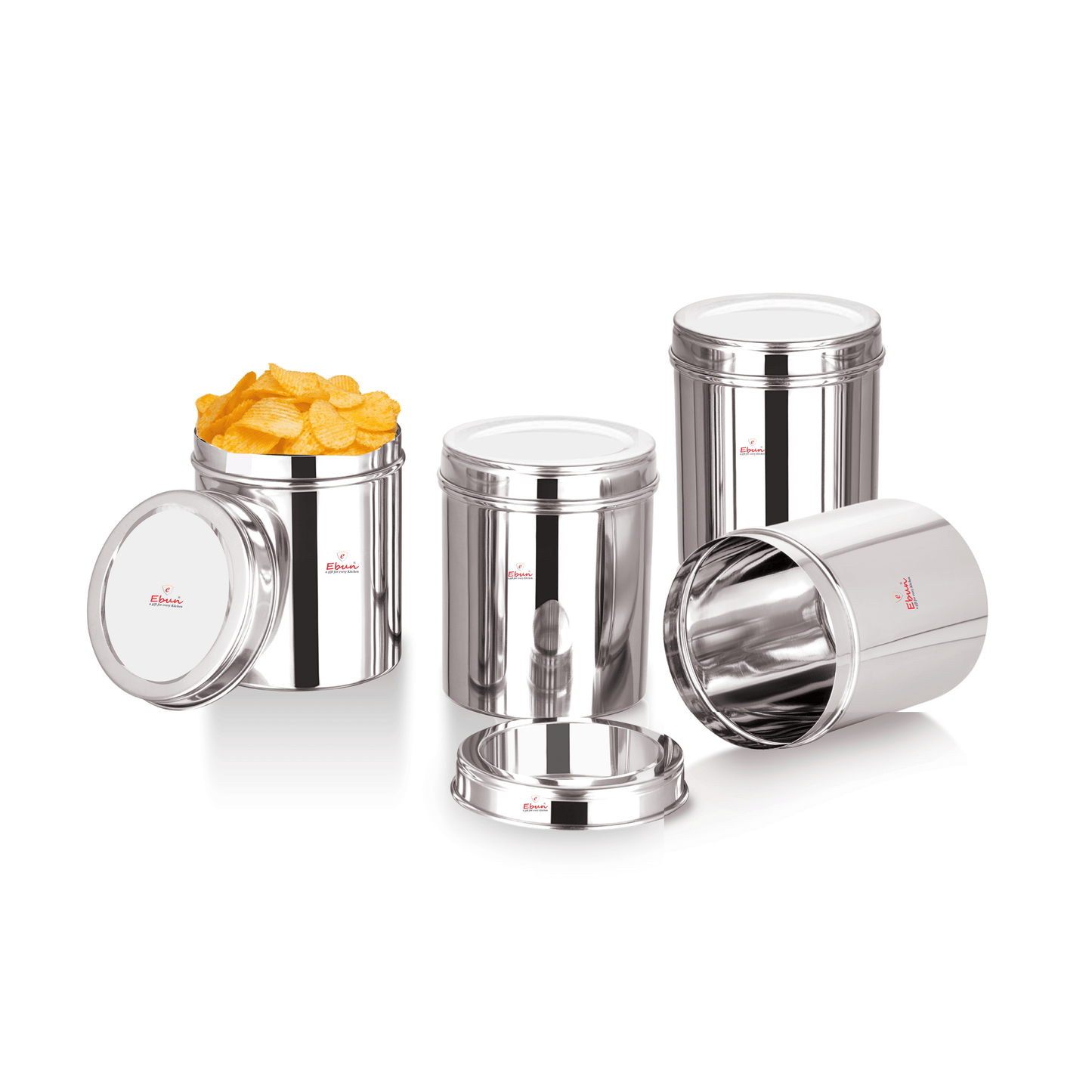Ebun Heavy Gauge Stainless Steel Containers for Kitchen 2.5 Kgs