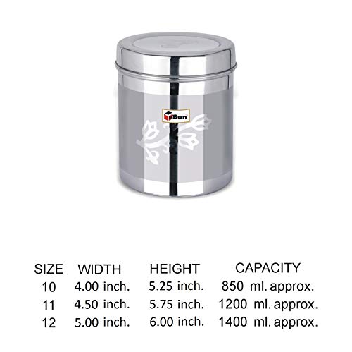 EBun Stainless Steel Laser Finish Floral Containers Set (Pack of 3)