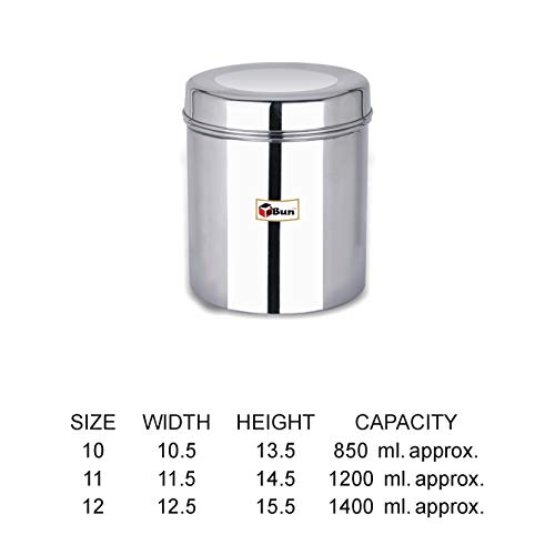 EBun Stainless Steel Mirror Polished Containers Set (Pack of 3)