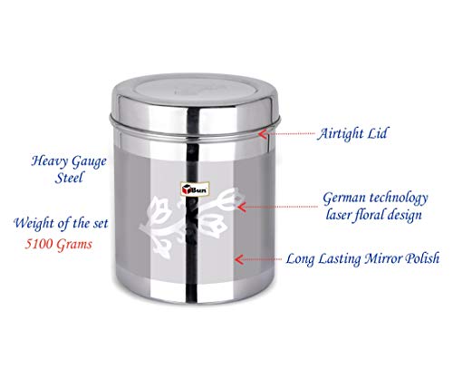 EBun Stainless Steel Laser Finish Floral Containers Set (Pack of 9)