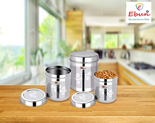 EBun Stainless Steel Laser Finish Floral Containers Set (Pack of 3)
