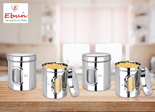 Ebun Stainless Steel See Through Containers 5 Kgs (Set of 4 Pcs Combo)