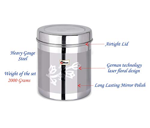 EBun Stainless Steel Laser Finish Floral Containers Set (Pack of 5)