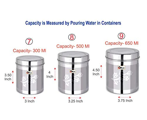 Ebun Stainless Steel Laser Finish Floral Containers Combo Set