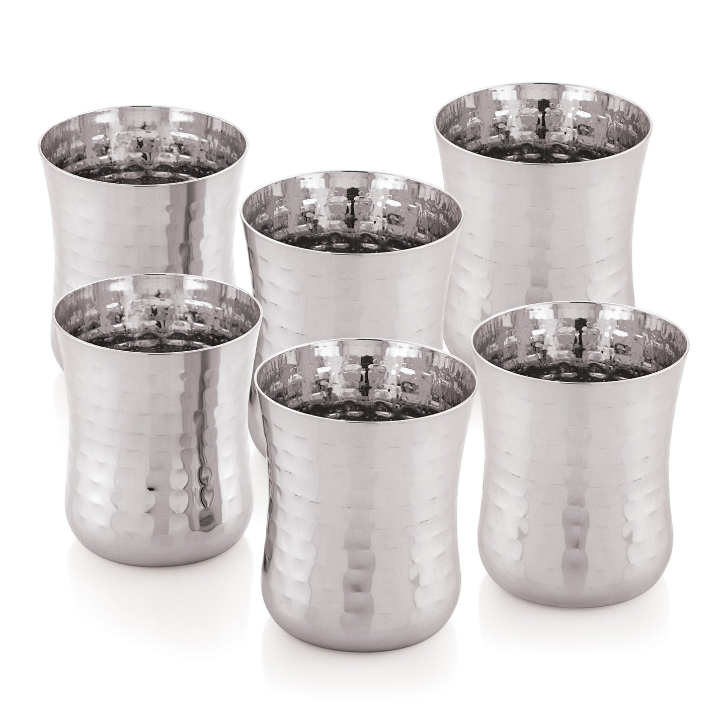 Ebun Stainless Steel Hand Hammered Design Drinking Glass 300 Ml