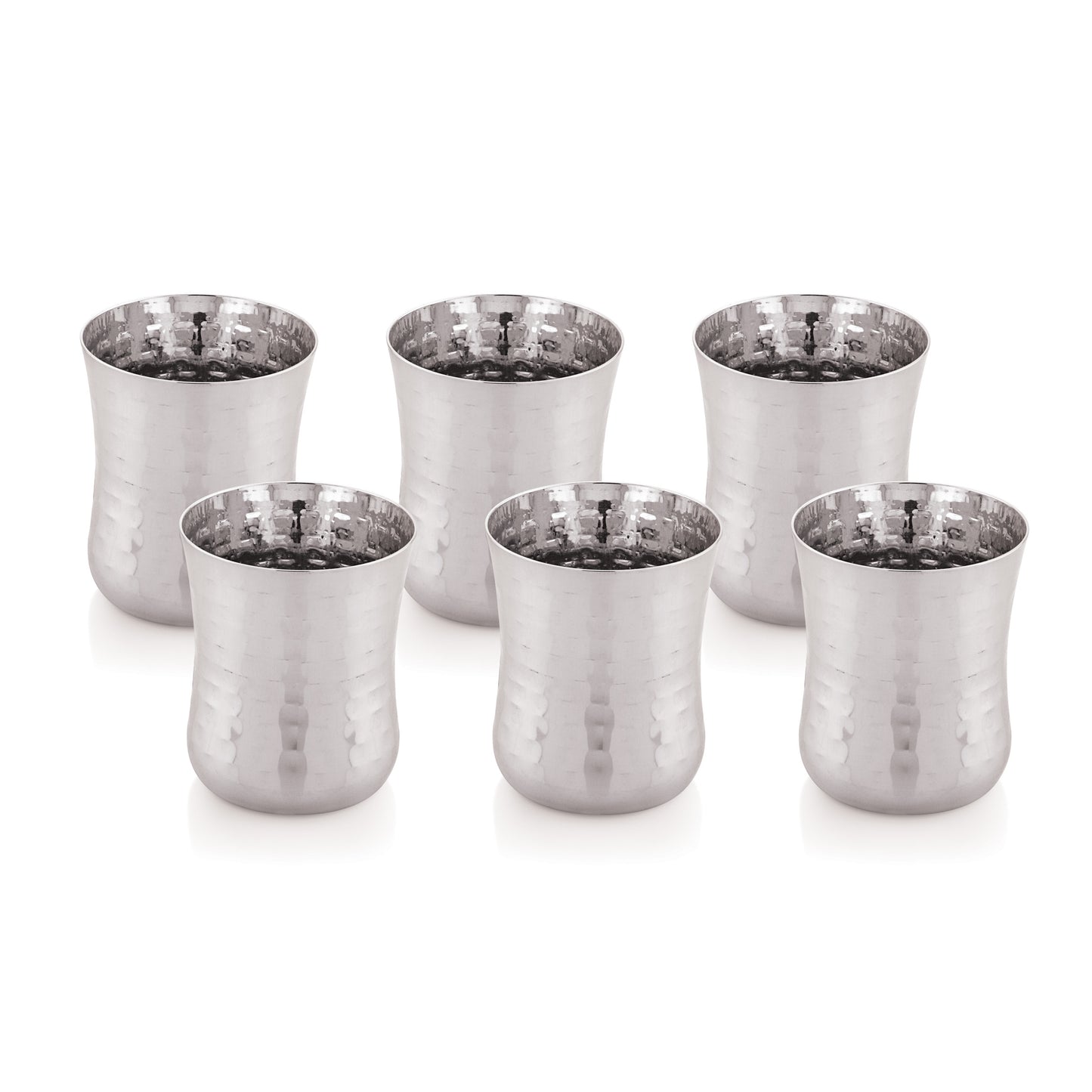 Ebun Stainless Steel Hand Hammered Design Drinking Glass 300 Ml