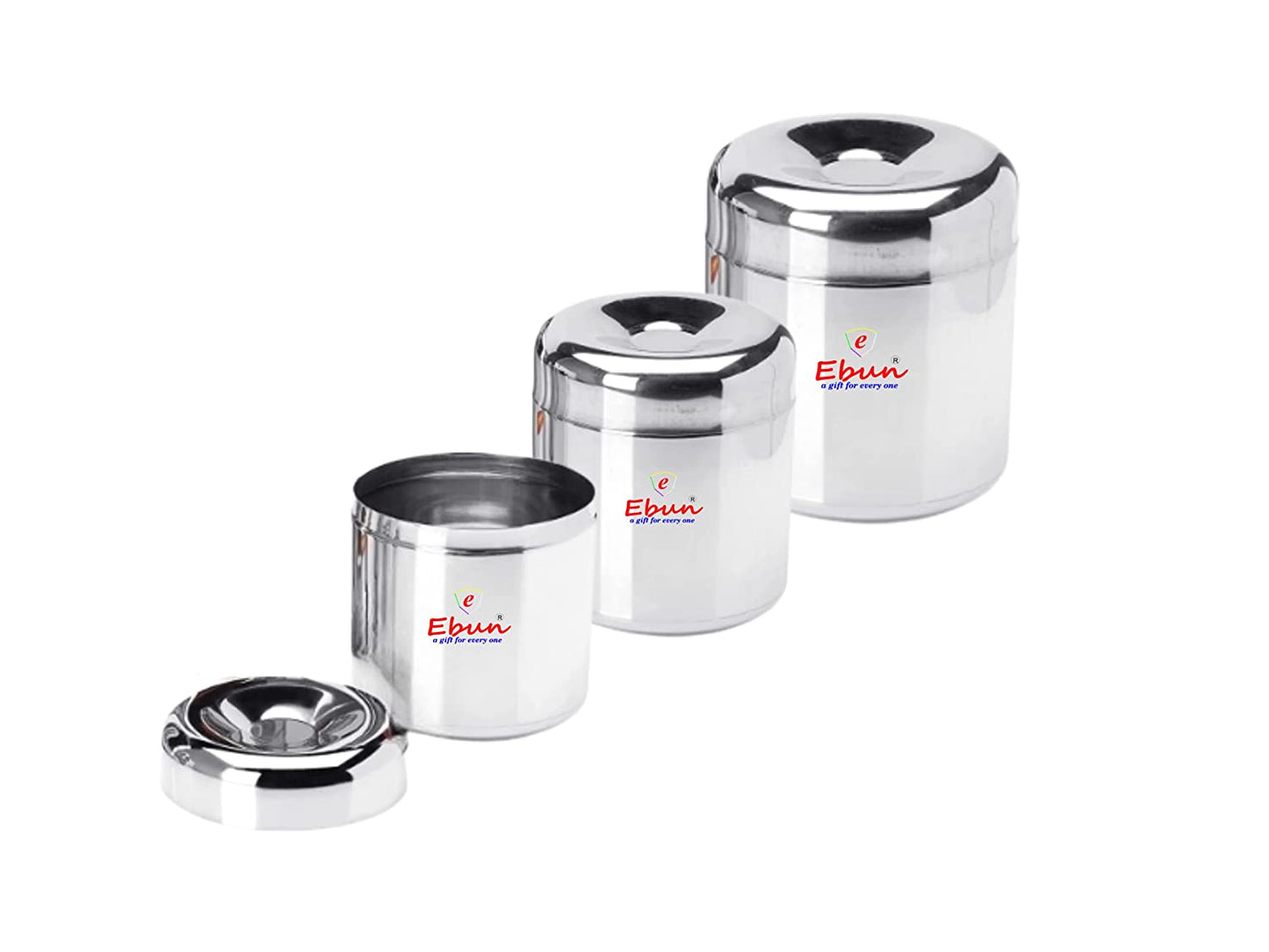 Ebun Stainless Steel Small Container Set (Pack of 3)