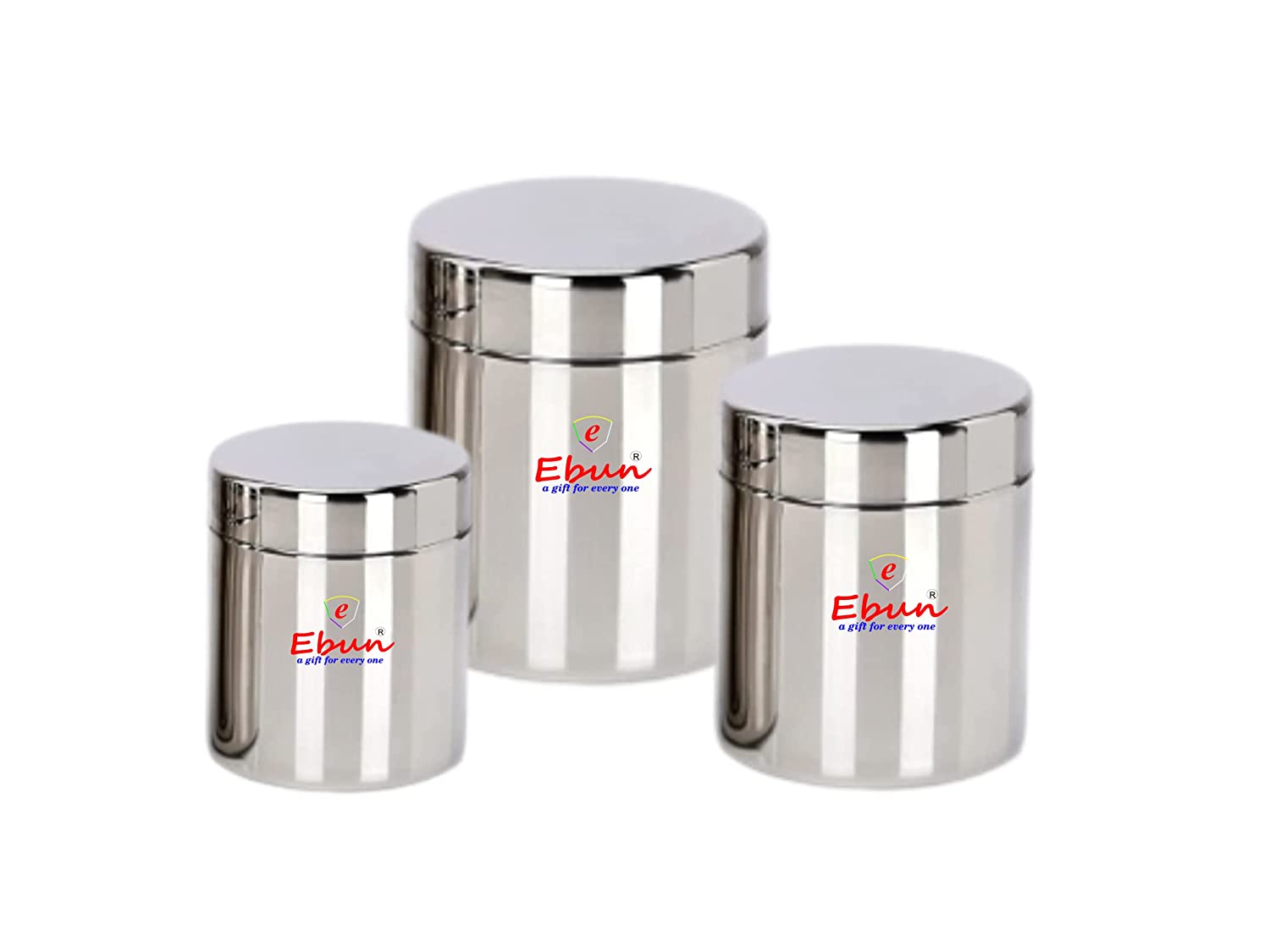 Ebun Heavy Guage Stainless Steel Small Containers Set (Pack of 3)