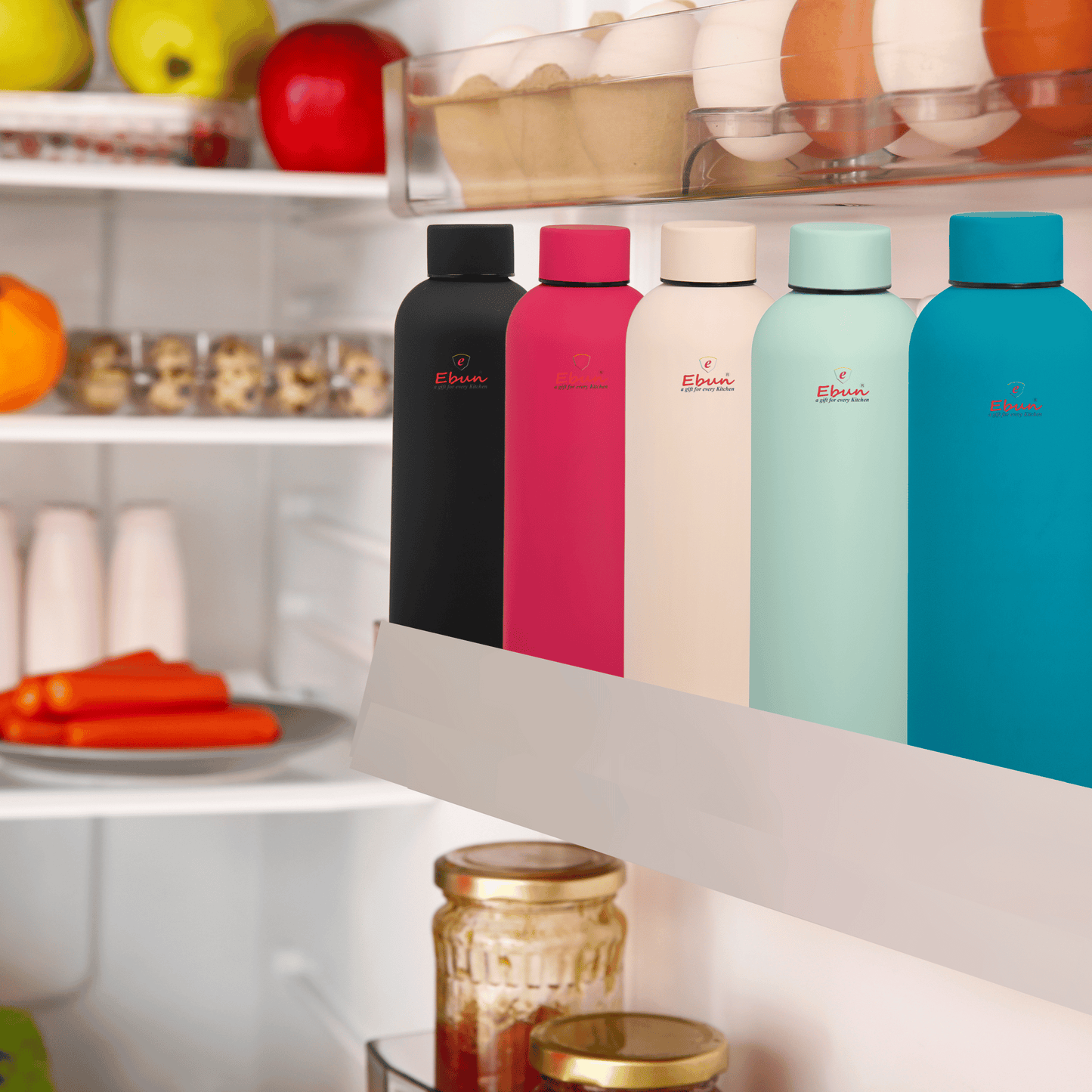 Ebun Matte Finish Double Walled Vacuum Insulated Stainless Steel Water Bottle (Set of 1) - 700 Ml