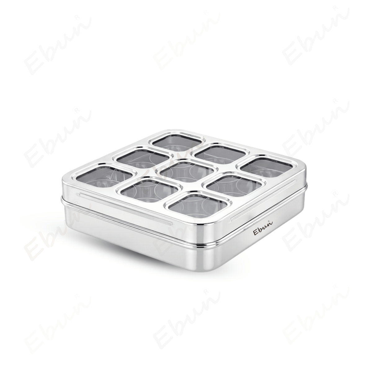 Ebun Stainless Steel 9 in 1 Top See Through Masala Dabba