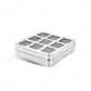Ebun Stainless Steel 9 in 1 Square Masala Dabba for Kitchen
