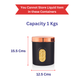 Ebun Stainless Steel See Through Containers 1 Kgs Capacity - Black