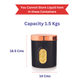 Ebun Stainless Steel See Through Containers 1.5 Kgs Capacity - Black