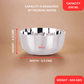 Ebun Heavy Gauge Stainless Steel Bowls Set of 6 - 200 Ml