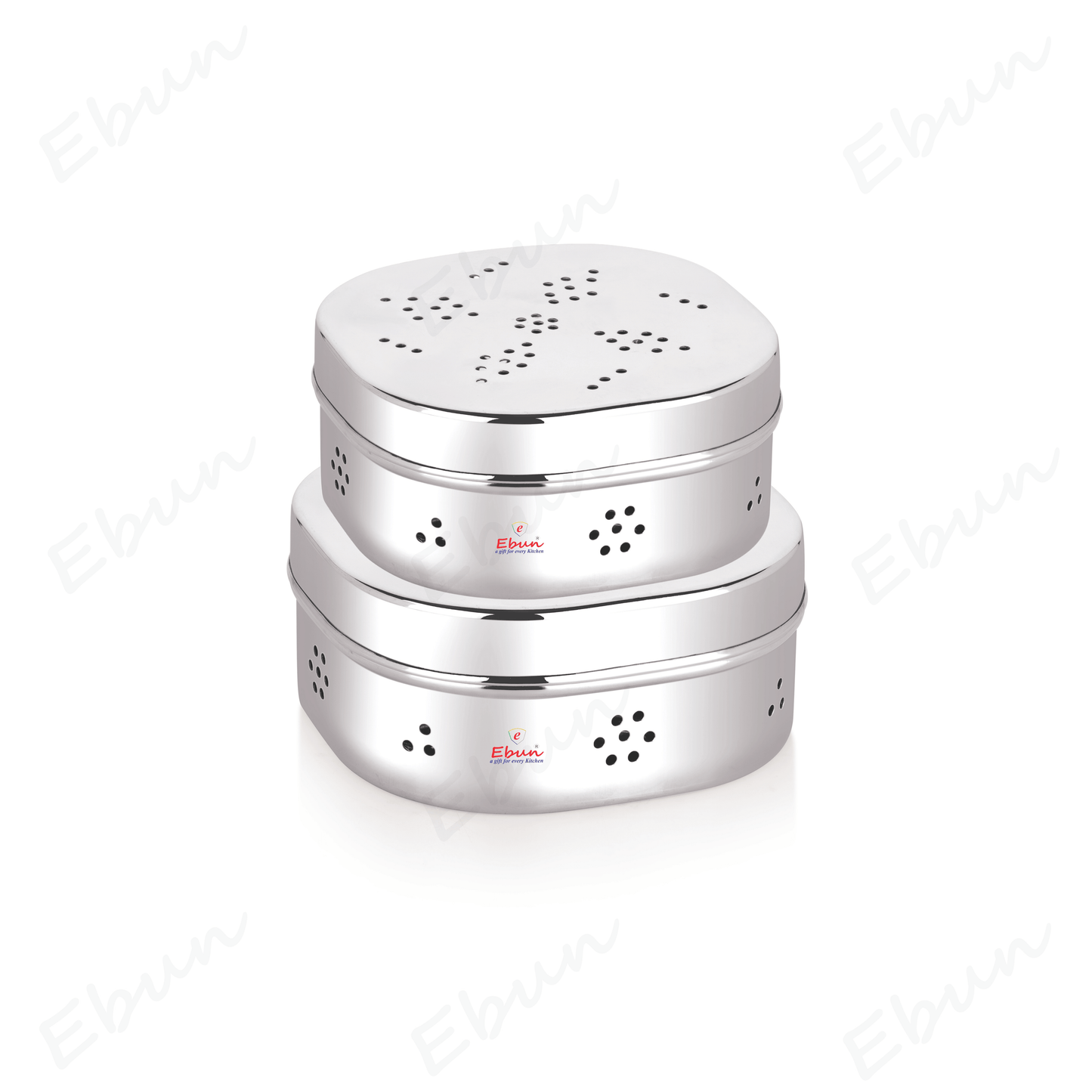 Ebun Mirror Polish Sqaure Shape Stainless Steel Coriander Dabba
