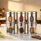 Ebun Stainless steel see-through containers.