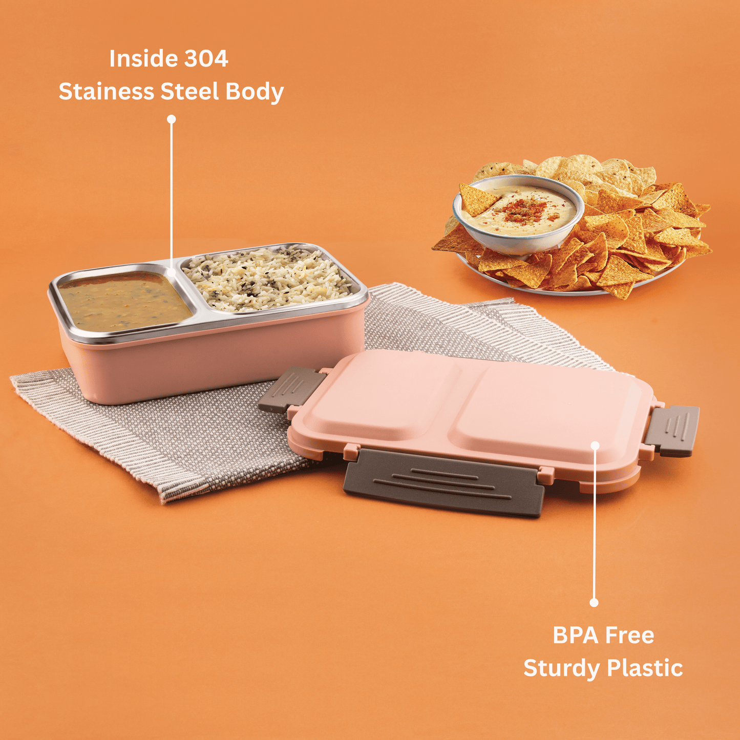 Ebun Stainless Steel Lunch Box for Kids for School - 800 Ml