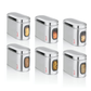 Ebun Stainless Steel Capsule Shape See Through Containers 1 Kgs - Pack of 6