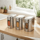 Ebun Stainless Steel Capsule Shape Hand Hammered See Through Containers - 1 Kgs
