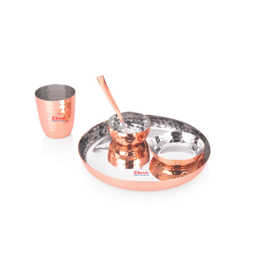 Ebun Stainless Steel Hand Hammered Copper Plated Baby Dinner Set