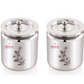 Ebun Stainless Steel Laser Finish Pot 250 Ml (Pack of 2)