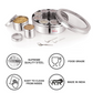 Ebun Stainless Steel Masala Box for Kitchen with 9 Individual See Through Lid Containers and 3 Spoons (2500 Ml)