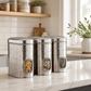 Ebun Stainless Steel Capsule Shape Hand Hammered See Through Containers - 2 Kgs