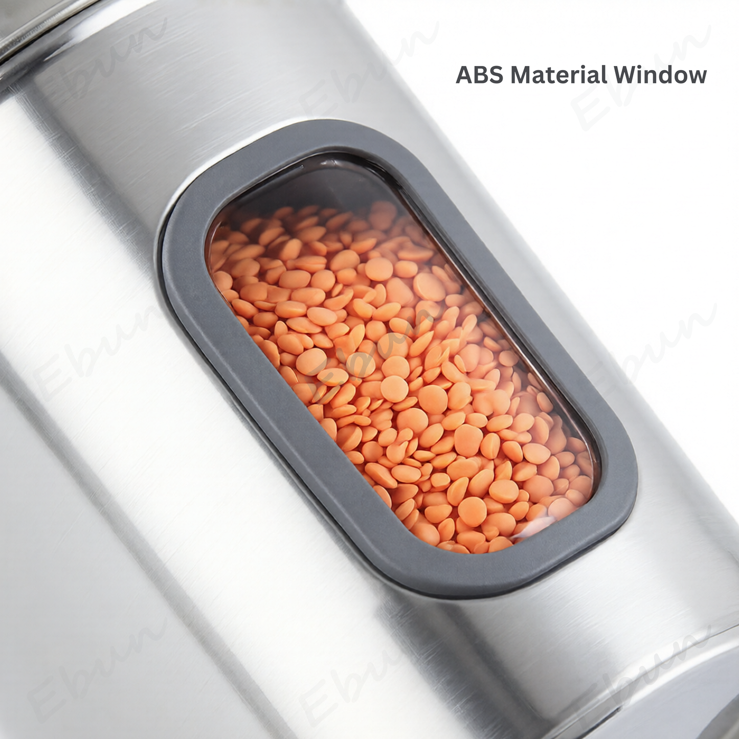 Ebun Stainless Steel Capsule Shape See Through Containers 1.5 Kgs - Pack of 6