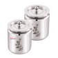 Ebun Stainless Steel Laser Finish Pot 250 Ml (Pack of 2)