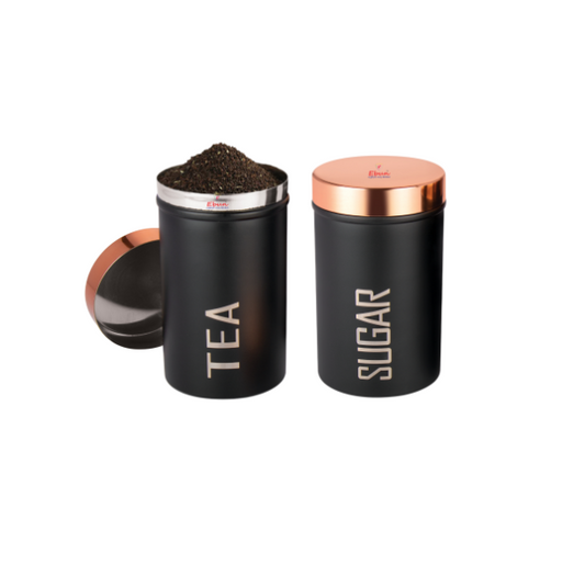 Ebun Stainless Steel Sugar Tea Containers Set of 2 with the Capacity of 500 Gms Each