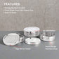 Ebun Mirror Polish Oval Shape Stainless Steel Coriander Dabba