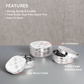Ebun Mirror Polish Sqaure Shape Stainless Steel Coriander Dabba