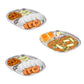 Ebun Stainless Steel Pav Bhaji Plate with Compartments - Pack of 3