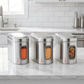 Ebun Stainless Steel Capsule Shape See Through Containers 1 Kgs - Pack of 6