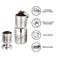 Ebun Stainless Steel Tea Coffee Sugar Containers Set of 3 with Capacity 900 Gms, 700 Gms & 500 Gms