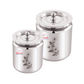 Ebun Stainless Steel Laser Finish Ghee Pot 250 & 1000 Ml Combo (Pack of 2)