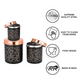 Ebun Stainless Steel Tea Coffee Sugar Containers Set of 3 with Capacity 500 Gms, 350 Gms & 200 Gms