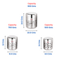 Ebun Stainless Steel Tea Coffee Sugar Containers Set of 3 with Capacity 900 Gms, 700 Gms & 500 Gms