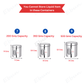Ebun Stainless Steel See Through Containers Combo Set - 200 Gms to 2 kgs Capacity