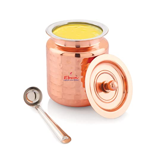 Stainless Steel Ghee Pot with Spoon 