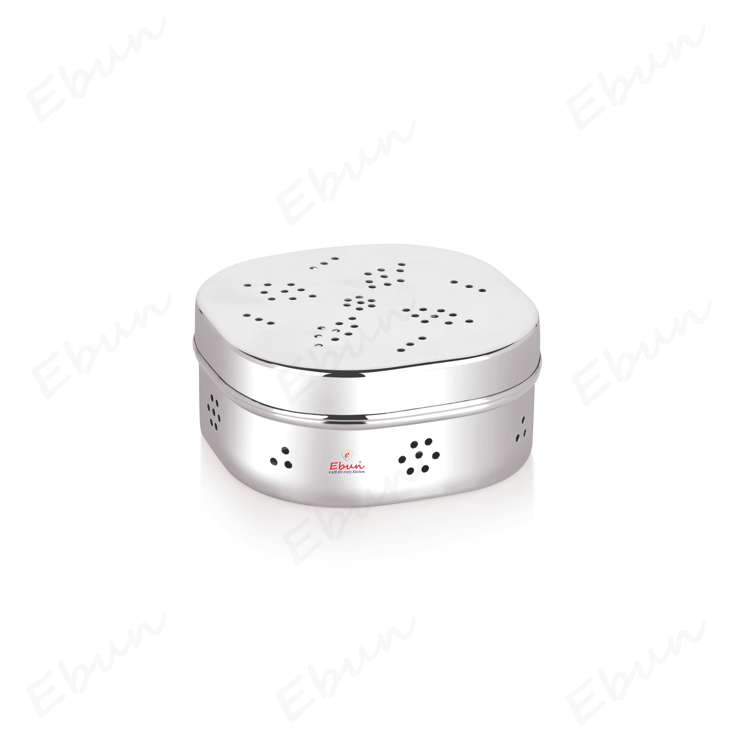 Ebun Mirror Polish Sqaure Shape Stainless Steel Coriander Dabba