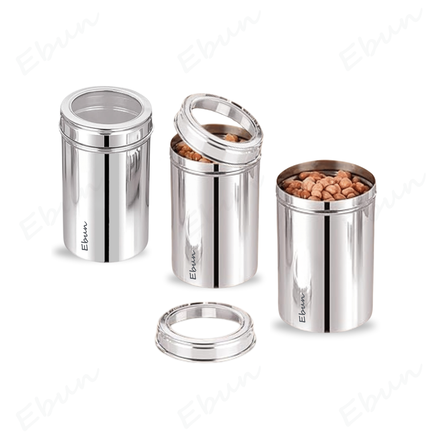 Ebun Stainless Steel Top See Though Containers 500 Gms Capacity
