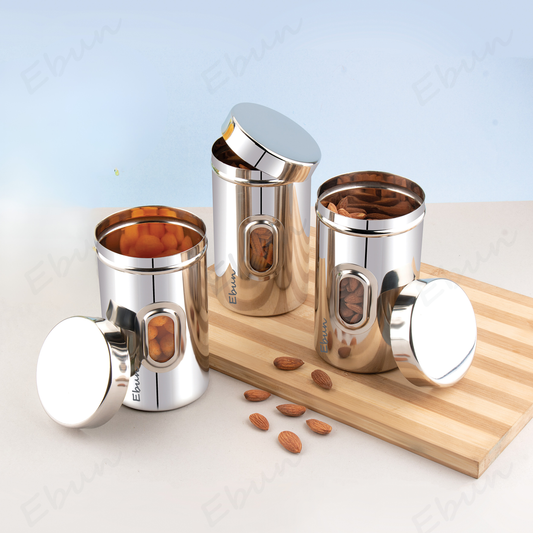 Ebun Stainless Steel See Through Containers 500 Gms Capacity