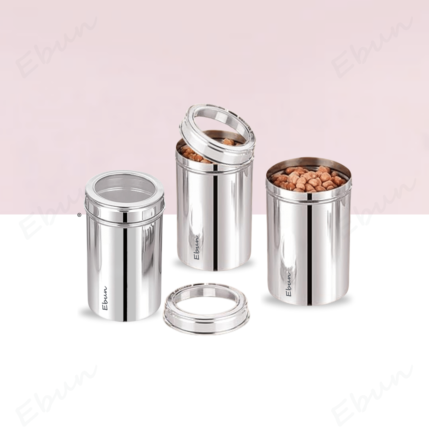 Ebun Stainless Steel Top See Though Containers 500 Gms Capacity