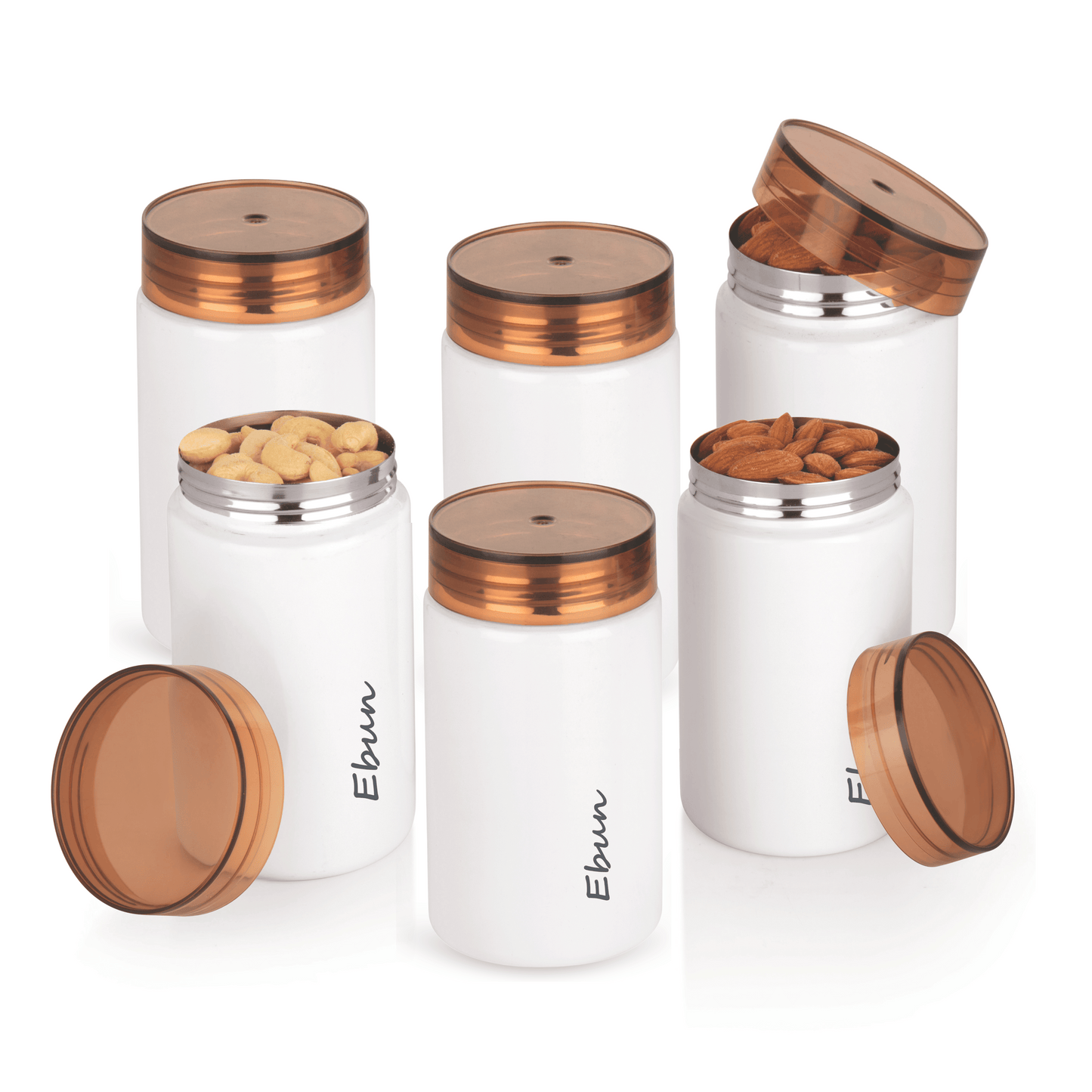 Ebun Stainless Steel Containers for Kitchen - 700 Ml Capacity (White)